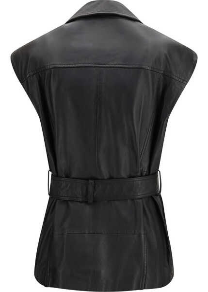 Jachete Pinko Gypsy biker-style Vest NERO LIMOUSINE Femei (BM 19768883) 2