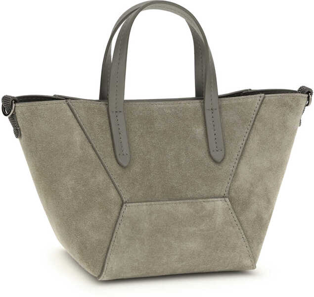 Genti de umar Brunello Cucinelli Suede Shoulder Bag SAFARI Femei (BM 19768898) 2