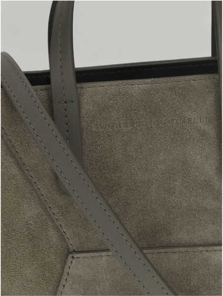 Genti de umar Brunello Cucinelli Suede Shoulder Bag SAFARI Femei (BM 19768898) 4