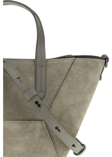 Genti de umar Brunello Cucinelli Suede Shoulder Bag SAFARI Femei (BM 19768898) 5