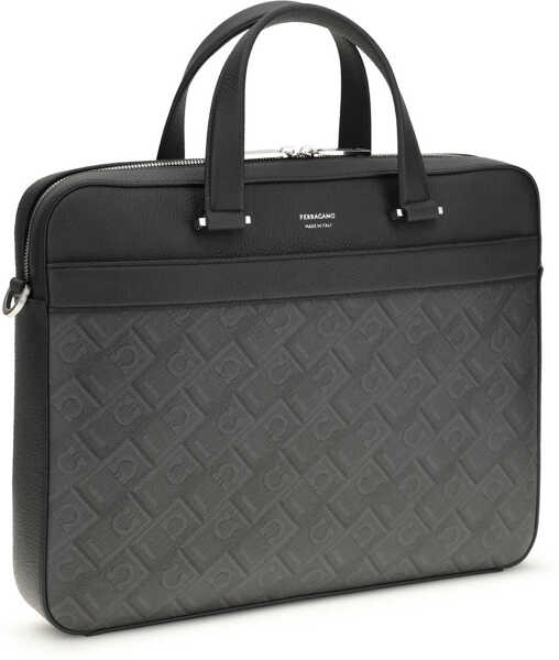 Genti de laptop & serviete Ferragamo Monogram Work Bag NERO/GRIGIO Barbati (BM 19768904) 2