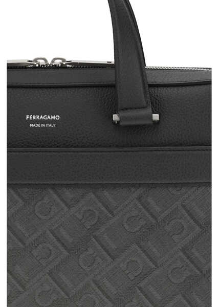 Genti de laptop & serviete Ferragamo Monogram Work Bag NERO/GRIGIO Barbati (BM 19768904) 4