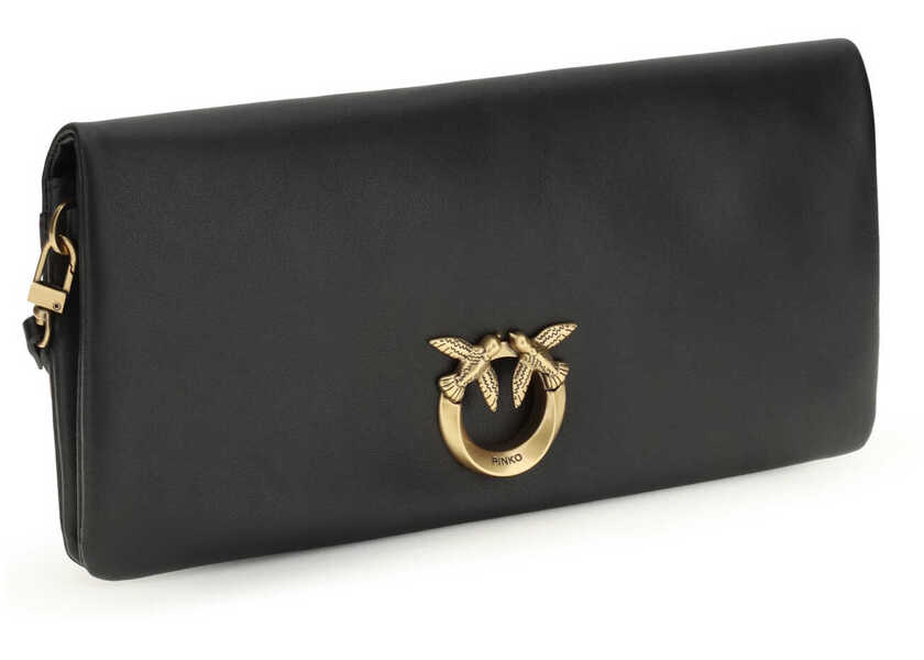 Genti de umar Pinko Love medium Clutch Bag NERO-ANTIQUE GOLD Femei (BM 19768961) 2
