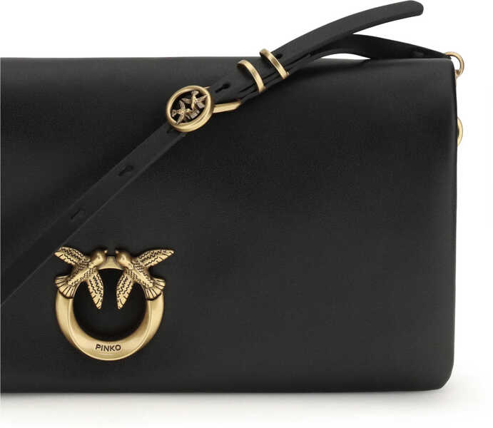 Genti de umar Pinko Love medium Clutch Bag NERO-ANTIQUE GOLD Femei (BM 19768961) 4