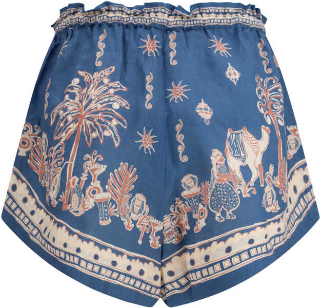 Pantaloni scurti ALEMAIS Acacia printed linen Shorts BLUE Femei (BM 19769024) 2