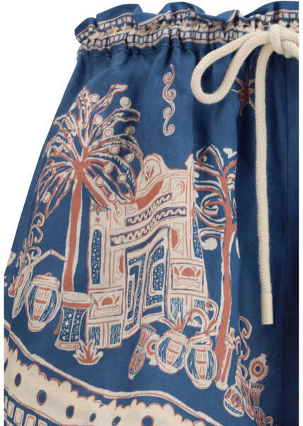 Pantaloni scurti ALEMAIS Acacia printed linen Shorts BLUE Femei (BM 19769024) 3