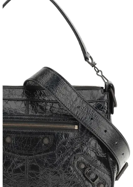 Genti de mana Balenciaga Le City Moto small Shoulder Bag BLACK Barbati (BM 19769306) 4