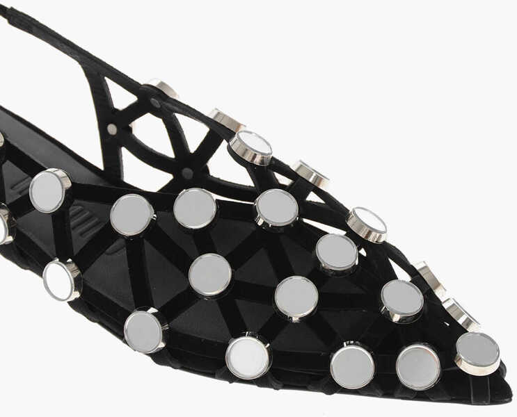 Balerini casual THE ATTICO Slingback Ballet Flats Grid With Mirror Details Black Femei (BM 19769312) 4