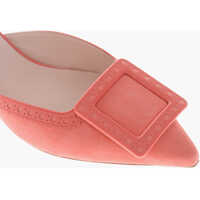 Saboti Dama - Saboti Roger Vivier Suede Mules Viv In The City With 5Cm Front Buckle Pink Femei (BM 19769315) - B-mall.ro