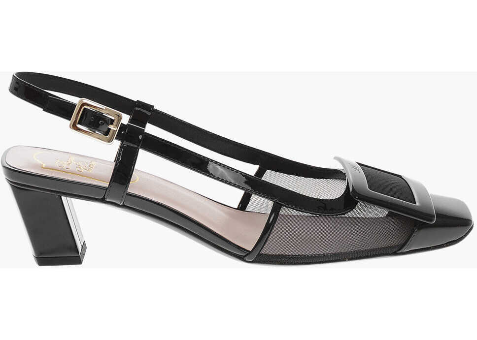 Pantofi stiletto Roger Vivier Mesh Pumps Lac Point Net With 5Cm Slingback Design Black Femei (BM 19769324) 3