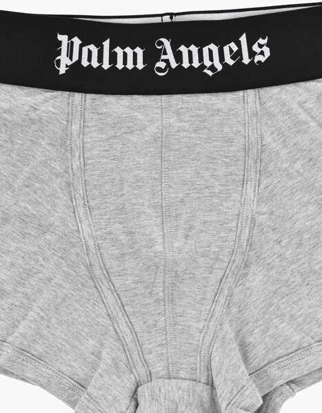 Chiloti Palm Angels Set Of 3 Solid-Color Boxer Briefs With Branded Waistband Black & White Barbati (BM 19769327) 3