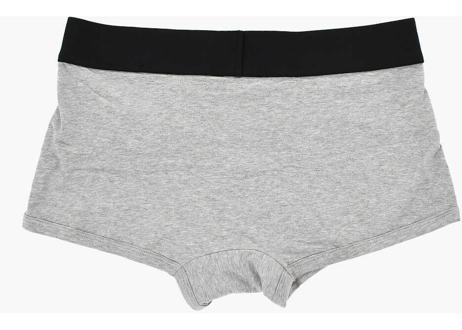 Chiloti Palm Angels Set Of 3 Solid-Color Boxer Briefs With Branded Waistband Black & White Barbati (BM 19769327) 4