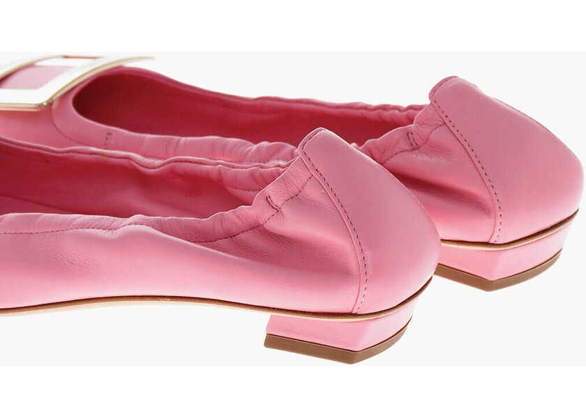 Balerini casual Roger Vivier Leather Ballet Flats Belle Vivier With Square Toe Pink Femei (BM 19769330) 2