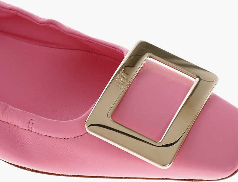 Balerini casual Roger Vivier Leather Ballet Flats Belle Vivier With Square Toe Pink Femei (BM 19769330) 4