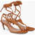 THE ATTICO Suede Thong Sandals Nova With 7Cm Ankle Strap Orange