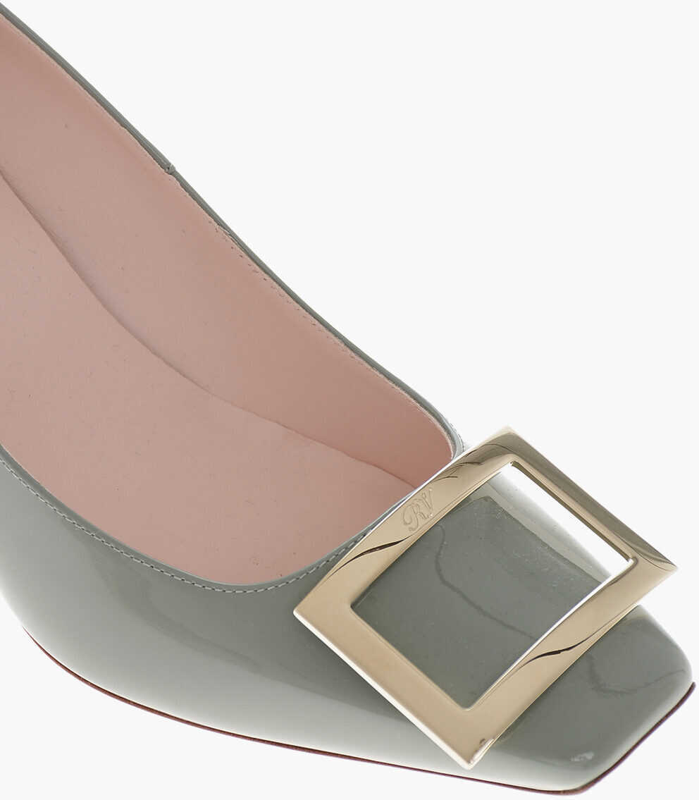 Pantofi stiletto Roger Vivier Patent Pumps Belle Vivier With Front Buckle 7Cm Military Green Femei (BM 19769336) 4