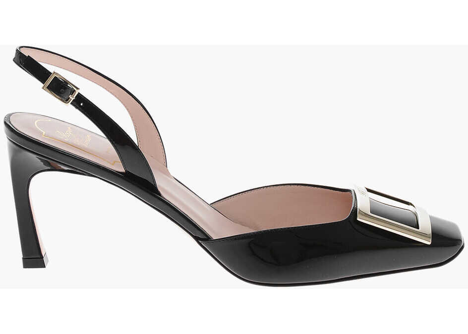 Pantofi stiletto Roger Vivier Patent Slingback Pumps Trompette 8Cm Black Femei (BM 19769342) 3