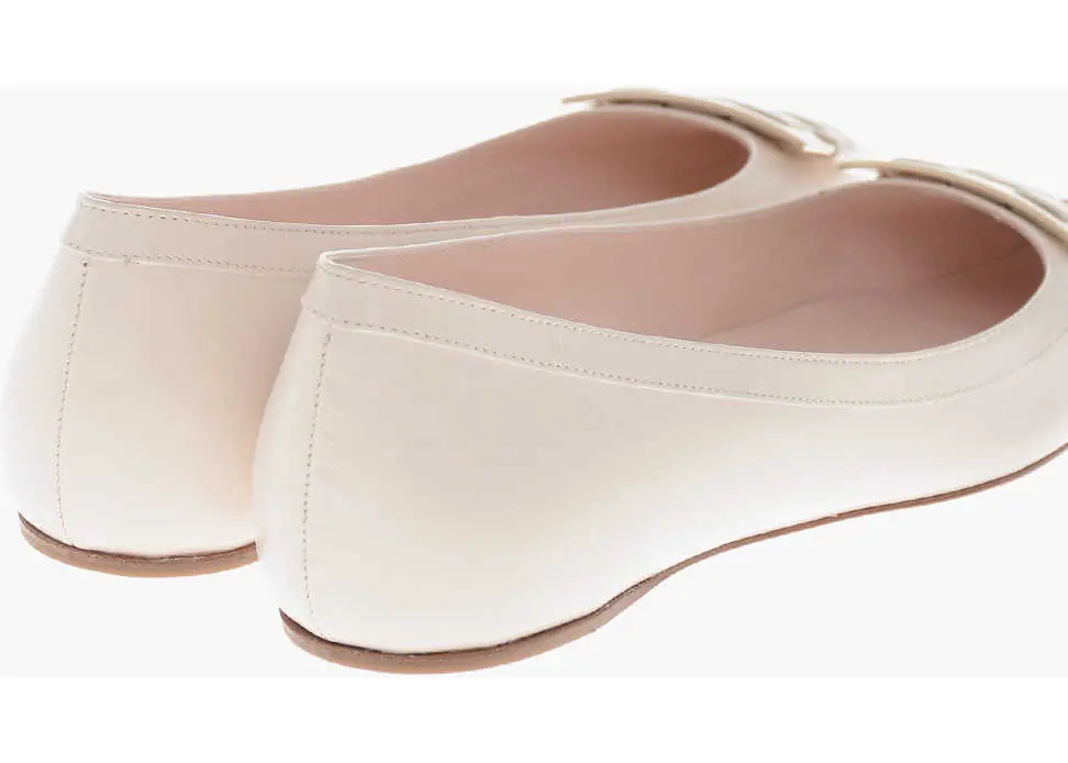 Balerini casual Roger Vivier Leather Ballerinas Trompette With Front Buckle White Femei (BM 19769348) 2