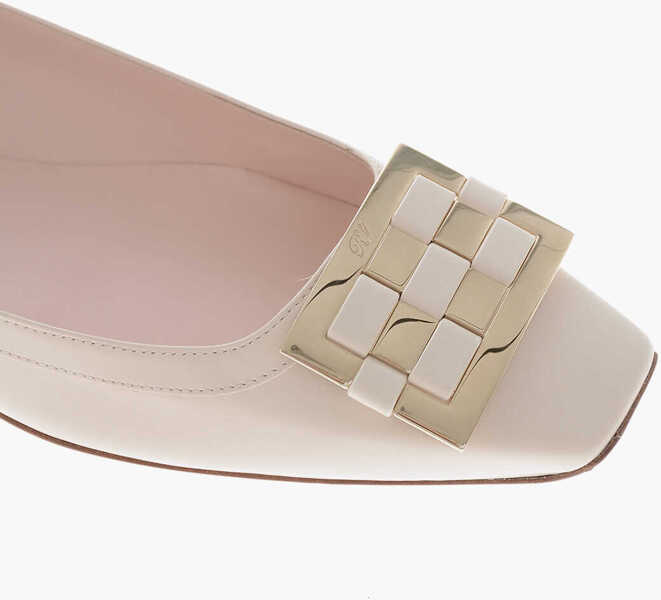 Balerini casual Roger Vivier Leather Ballerinas Trompette With Front Buckle White Femei (BM 19769348) 4