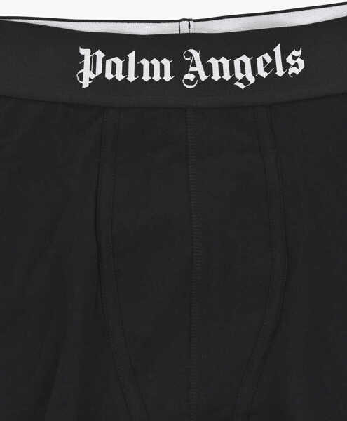 Chiloti Palm Angels Set Of 2 Solid-Color Boxer Briefs With Branded Waistband Black Barbati (BM 19769351) 3