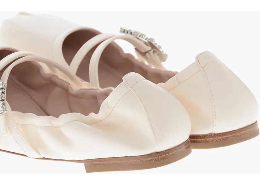 Balerini casual Roger Vivier Mary Jane Flats Mini Strap With Jeweled Buckles White Femei (BM 19769354) 2