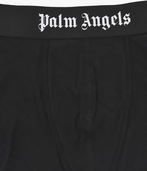 Lenjerie intima Palm Angels Set Of 2 Pairs Of Stretch Cotton Boxers With Logo Elastic Ba Black Barbati (BM 19769369) 3