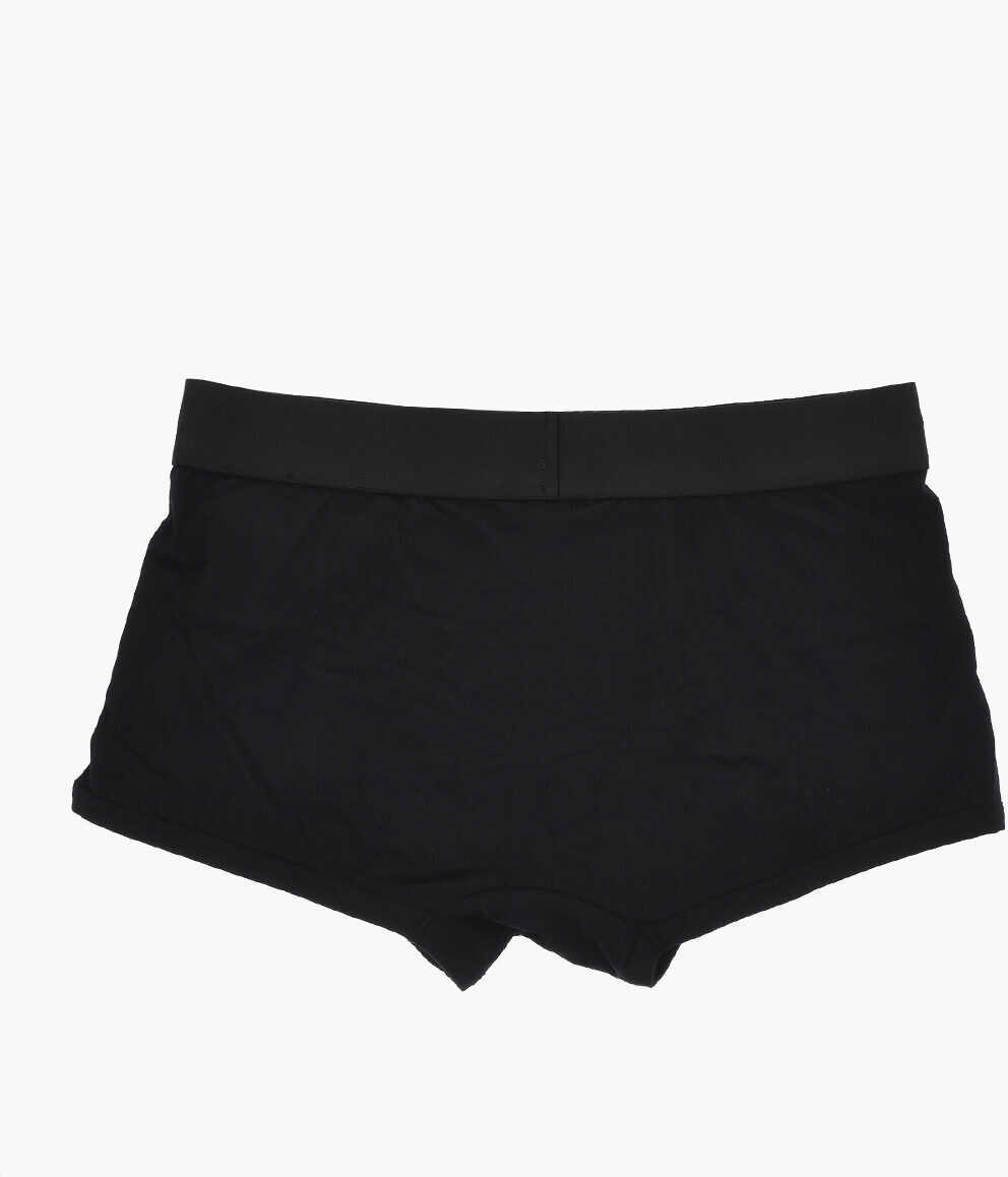 Lenjerie intima Palm Angels Set Of 2 Pairs Of Stretch Cotton Boxers With Logo Elastic Ba Black Barbati (BM 19769369) 4