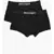 Palm Angels Set Of 2 Pairs Of Stretch Cotton Boxers With Logo Elastic Ba Black