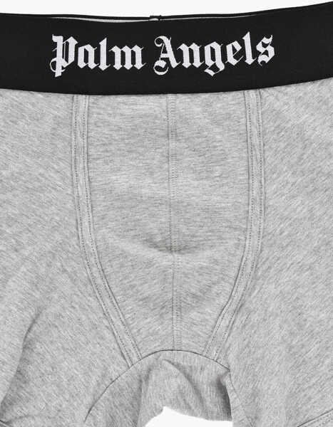 Chiloti Palm Angels Set Of 3 Solid-Color Boxer Briefs With Branded Waistband Black & White Barbati (BM 19769381) 3