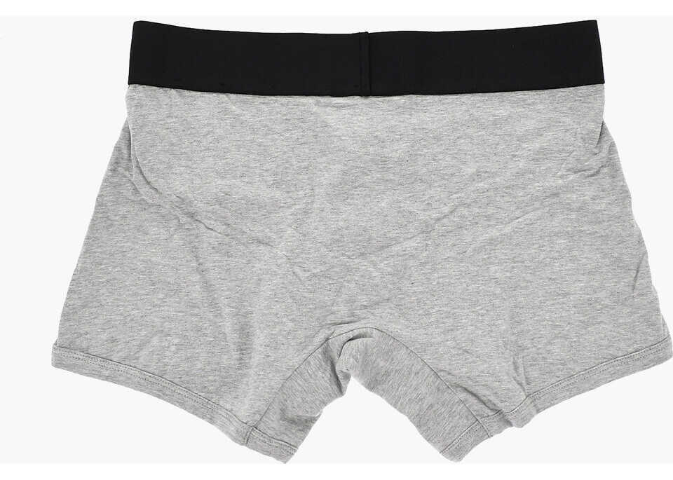 Chiloti Palm Angels Set Of 3 Solid-Color Boxer Briefs With Branded Waistband Black & White Barbati (BM 19769381) 4