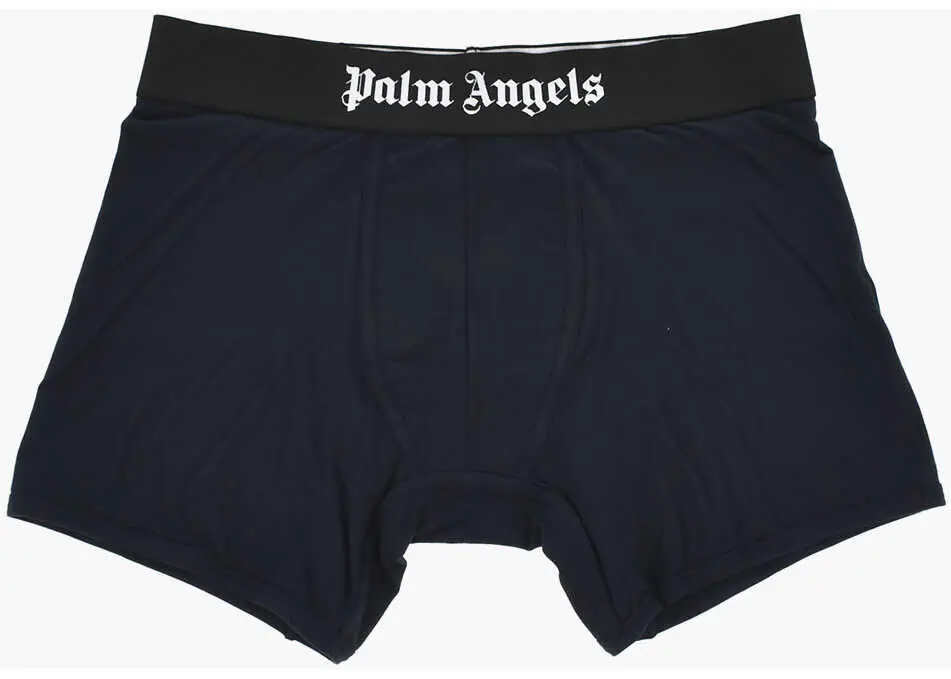 Lenjerie intima Palm Angels Set Of 3 Pairs Of Solid-Color Boxers With Logo Band Blue Barbati (BM 19769384) 2