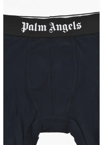 Lenjerie intima Palm Angels Set Of 3 Pairs Of Solid-Color Boxers With Logo Band Blue Barbati (BM 19769384) 3