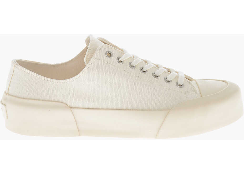 Sneakers Jil Sander Canvas Low-Top Sneakers With Rubber Sole White Femei (BM 19769387) 3