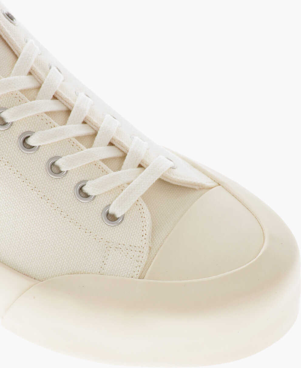 Sneakers Jil Sander Canvas Low-Top Sneakers With Rubber Sole White Femei (BM 19769387) 4