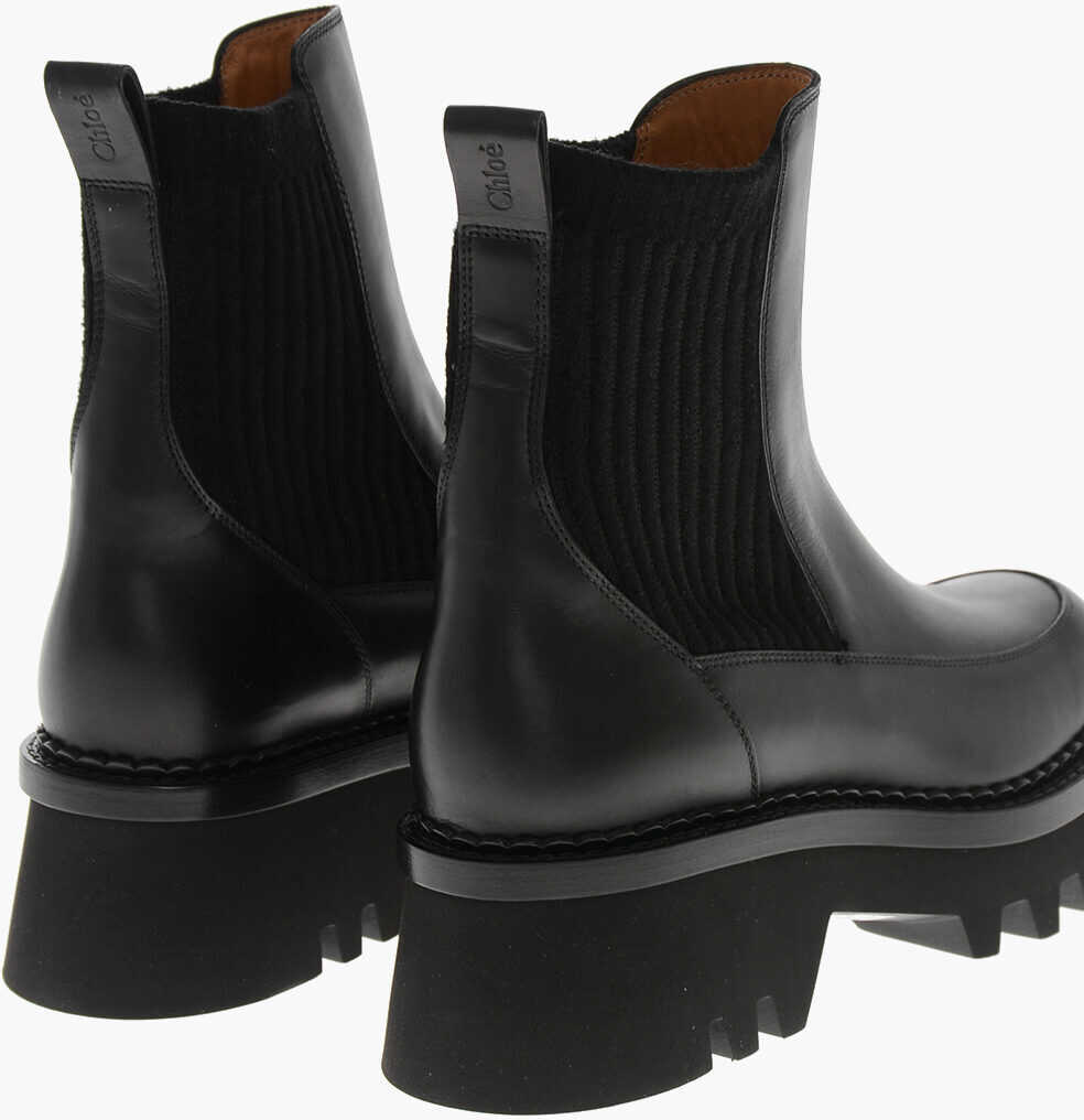 Botine Chloe Leather Chelsea Ankle Boots Owena With Lug Sole Black Femei (BM 19769408) 2