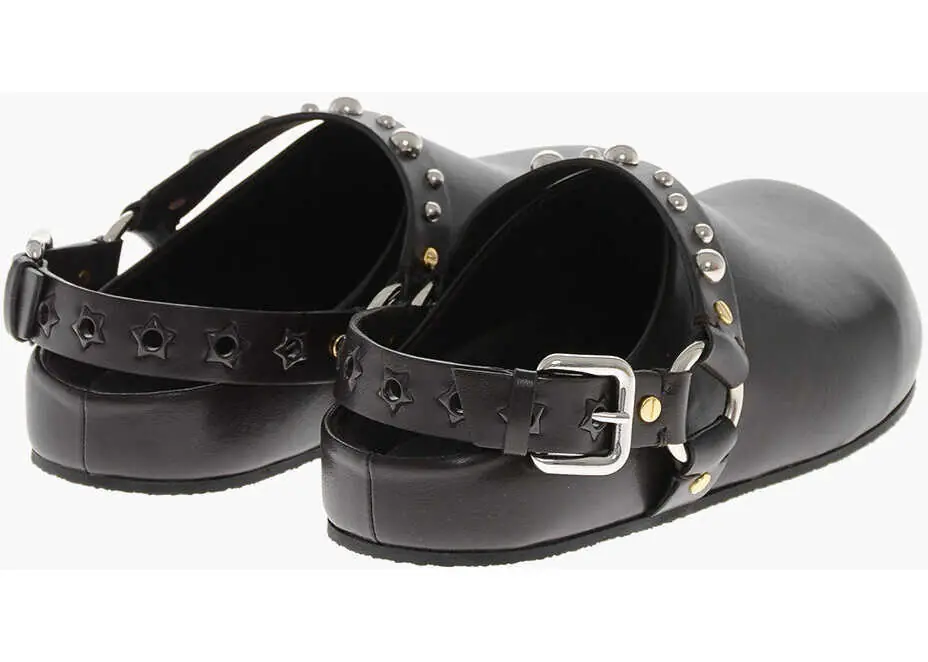 Papuci Stella McCartney Eco-Leather Mules Elyse With Studded Straps Brown Femei (BM 19769417) 2