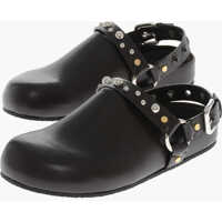 Papuci Eco-Leather Mules Elyse With Studded Straps Femei