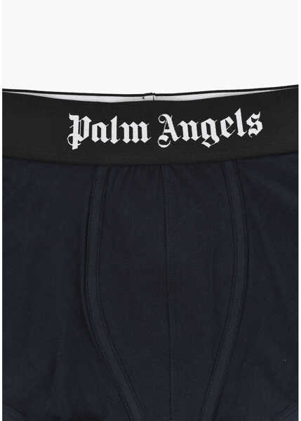 Chiloti Palm Angels Set Of 2 Stretch Cotton Boxer Briefs With Branded Elastic Wa Blue Barbati (BM 19769423) 3
