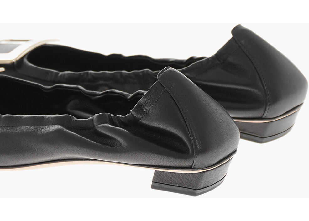 Balerini casual Roger Vivier Leather Ballet Flats Belle Vivier With Square Toe Black Femei (BM 19769438) 2