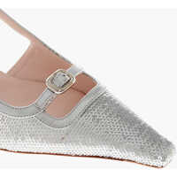 Pantofi stiletto Dama - Pantofi stiletto Roger Vivier Sequinned Leather Slingback Pumps Mini Buckle 6Cm Silver Femei (BM 19769441) - B-mall.ro