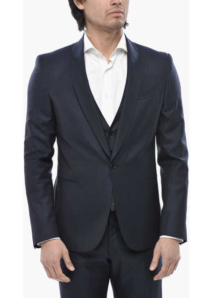 Costume CORNELIANI Cc Collection Virgin Wool Three-Piece Suit Blue Barbati (BM 19769447) 2