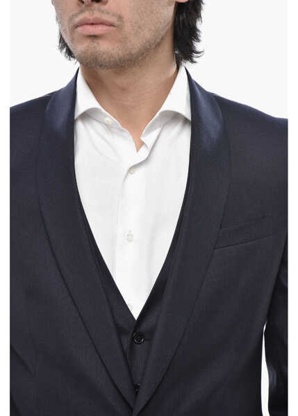 Costume CORNELIANI Cc Collection Virgin Wool Three-Piece Suit Blue Barbati (BM 19769447) 3