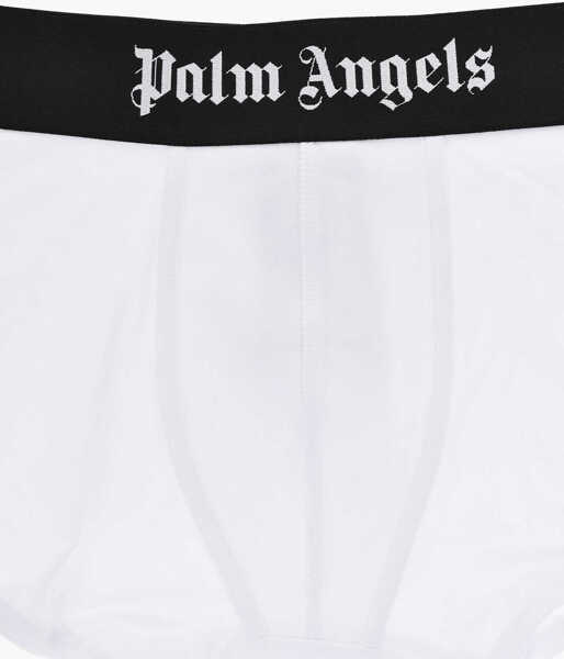 Chiloti Palm Angels Set Of 2 Stretch Cotton Boxer Briefs With Branded Elastic Wa White Barbati (BM 19769501) 3