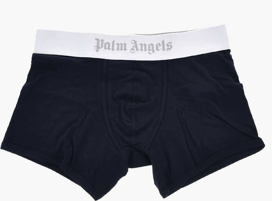 Chiloti Palm Angels Set Of 2 Stretch Cotton Boxer Briefs With Branded Elastic Wa Blue Barbati (BM 19769507) 2