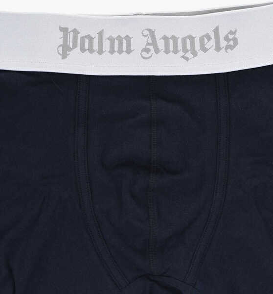 Chiloti Palm Angels Set Of 2 Stretch Cotton Boxer Briefs With Branded Elastic Wa Blue Barbati (BM 19769507) 3