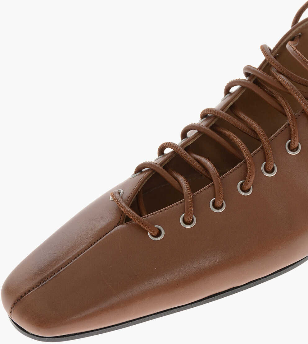 Papuci Dries Van Noten Leather Lace-Up Mules With Leather Sole Brown Femei (BM 19769516) 4