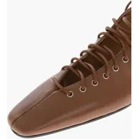 Papuci Dries Van Noten Dama - Papuci Dries Van Noten Leather Lace-Up Mules With Leather Sole Brown Femei (BM 19769516) - B-mall.ro