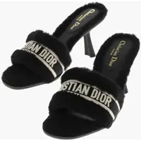 Sandale cu toc Eco-Fur Sandals Dway With Front Logo 9Cm Femei