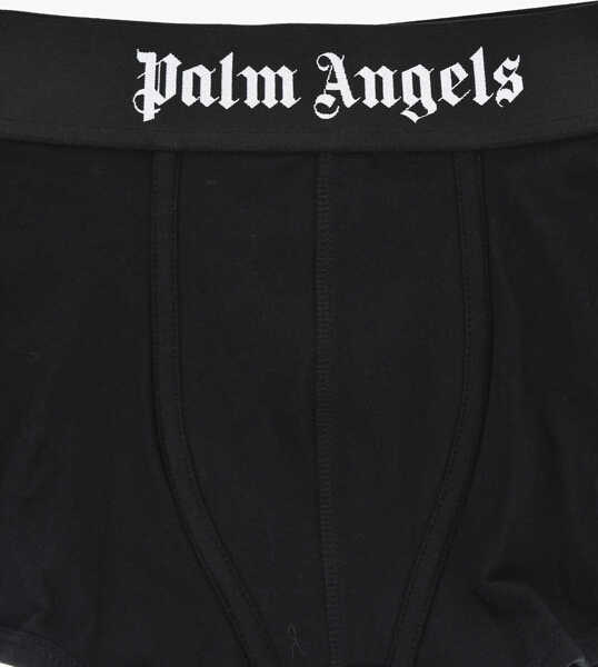 Lenjerie intima Palm Angels Set Of 2 Pairs Of Solid-Color Boxers With Contrast Logo Black Barbati (BM 19769525) 3