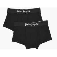 Lenjerie intima Palm Angels Set Of 2 Pairs Of Solid-Color Boxers With Contrast Logo